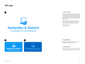 Logo page of Tenterden & District Chamber of Commerce brand guidelines document created by Lunar Works.