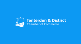 New Tenterden & District Chamber of Commerce logo deisgned by Lunar Works shown in business blue colour.