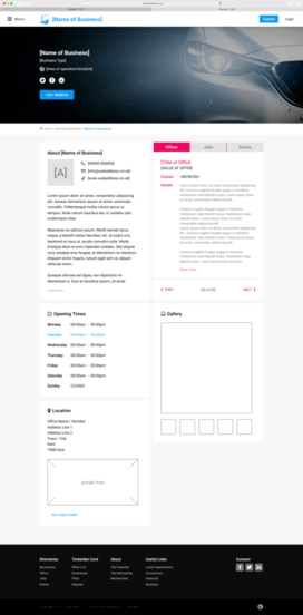 New Tenterden & District Chamber of Commerce website prototype designed by Lunar Works.